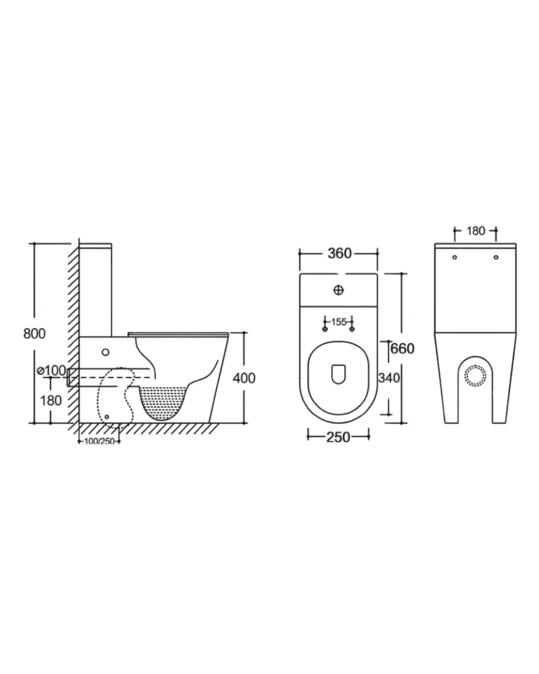 Curve Shape Matte Black (Back-to-Wall) spec drawing thumbnail